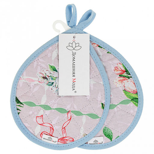 "Весеннее пробуждение" Кухонный комплект: прихватка 20х15,5см "Капелька" - 2шт, хлопок "Премиум" 191г/м2 - хлопок 100%, наполнитель - ватин 280гр/м2, "Домашняя мода" (Россия)