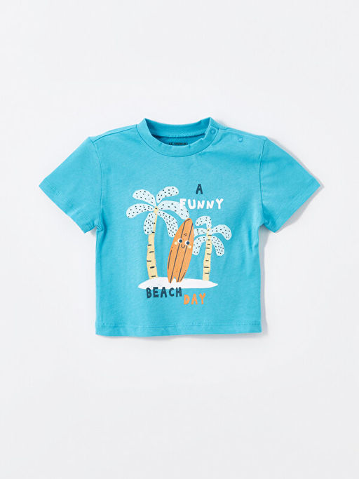 Bisiklet Yaka Bask?l? Erkek Bebek Ti??rt 2li - Waikiki фото 2