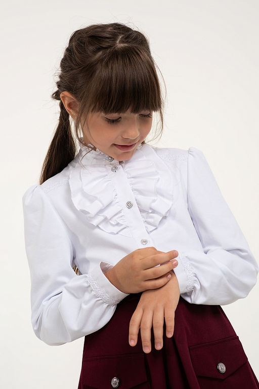 Белая школьная блуза Mooriposh, модель 06177