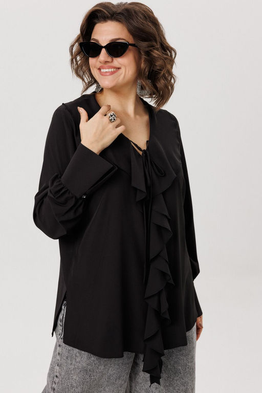 Блуза ANELLI 1679-Р черная романтика  фото 4