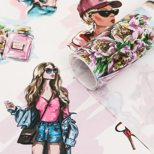 Цена за 10 шт. Бумага упаковочная глянцевая Женский стиль, 70 х 100 см - UPAK LAND фото 2