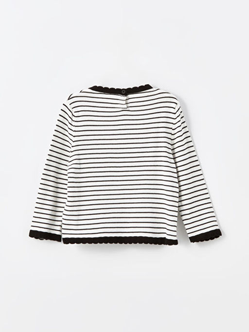 Bisiklet Yaka ?izgili K?z ?ocuk Kazak - Waikiki фото 2