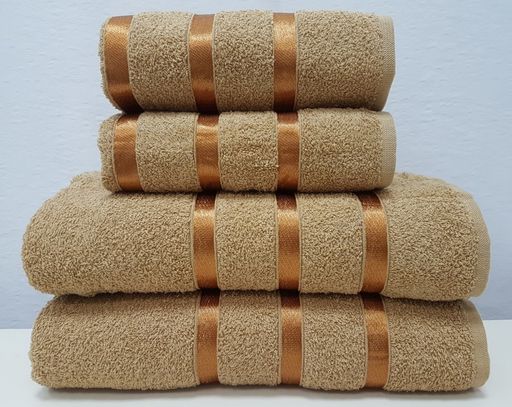 Комплект полотенец (подарочная сумка) Gulcan SWAN 4 шт. (50x90 2 шт; 70х140 2 шт) КОФЕЙНЫЙ