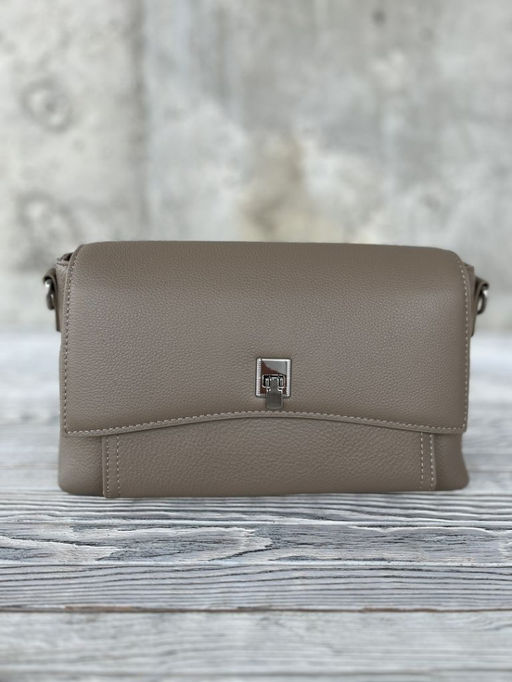 Женская кожаная сумка через плечо 8219 Серо-Бежевый - Sergio valentini фото 2
