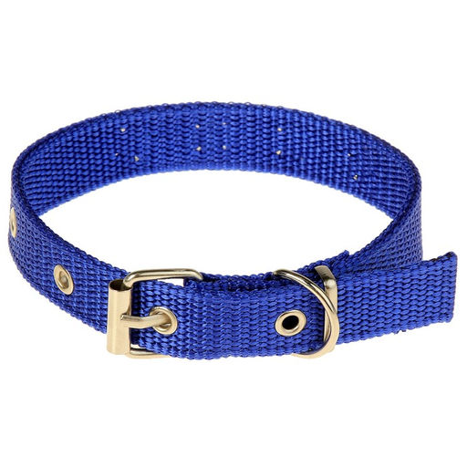 Ошейник клёпаный, 40,5 х 2 см, ОШ 26-34 см, полиэстер, синий - Пижон фото 2