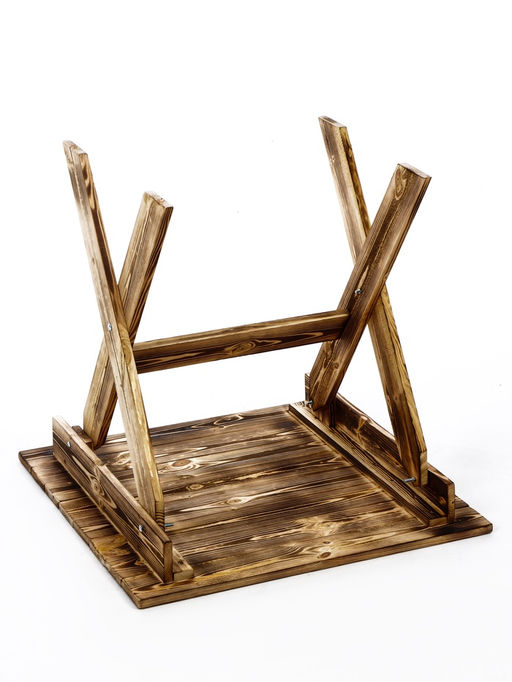 Стол складной для бани и сауны «Обожжённый», 80×70×73 см, деревянный