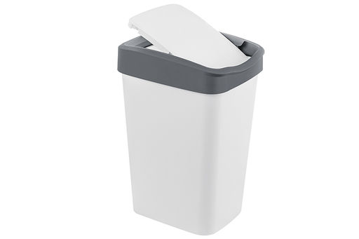 Ведро для мусора с подвижной крышкой 35 л 36*28*51 см Тандем белый/серый (модель 843518) - Elan gallery фото 8