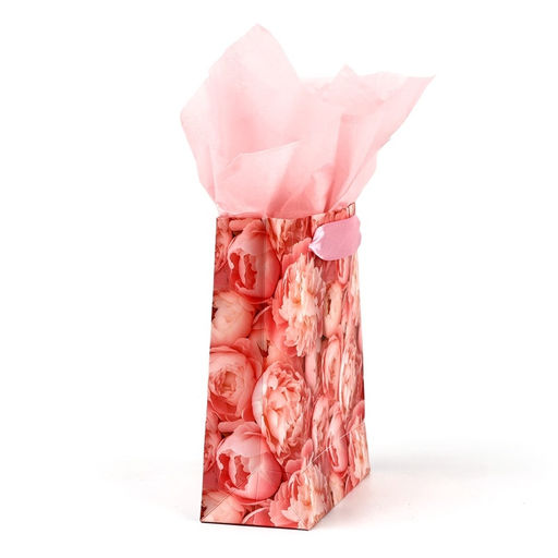 Цена за 2 шт. Пакет ламинированный двухсторонний Пионы, с тишью и открыткой, S, 12?15?5.5