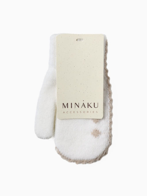Варежки детские MINAKU, цвет молочный, 15 см