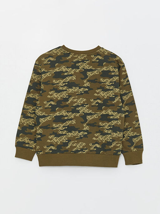 Bisiklet Yaka Bask?l? Uzun Kollu Erkek ?ocuk Sweatshirt - Waikiki фото 2