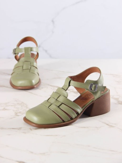 Босоножки 5035.23663bе. Олива+коричневый