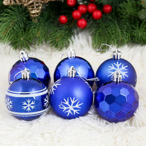 Ёлочные игрушки Либретто, шары новогодние, d=6 см, набор 25 шт., синий