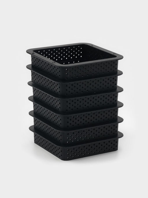 Формы для выпечки перфорированные Доляна Квадрат, набор 6 шт., пластик, 8?2 см, чёрные  фото 5