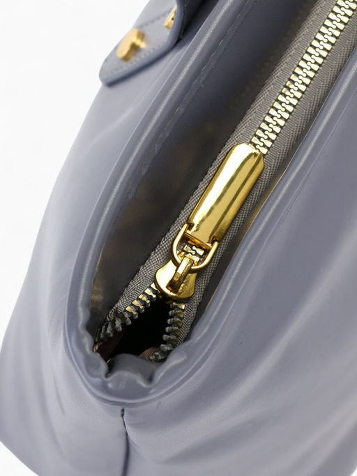 Сумка-шопер женская на молнии, размер 30.5×12×27 см, однотонная, серая