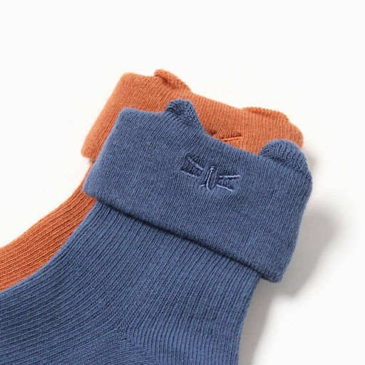 Носки детские Крошка Я Basic Line, 2 пары, 0-6 мес., кирпичный/синий
