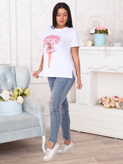 Футболка "Букет" (белый)