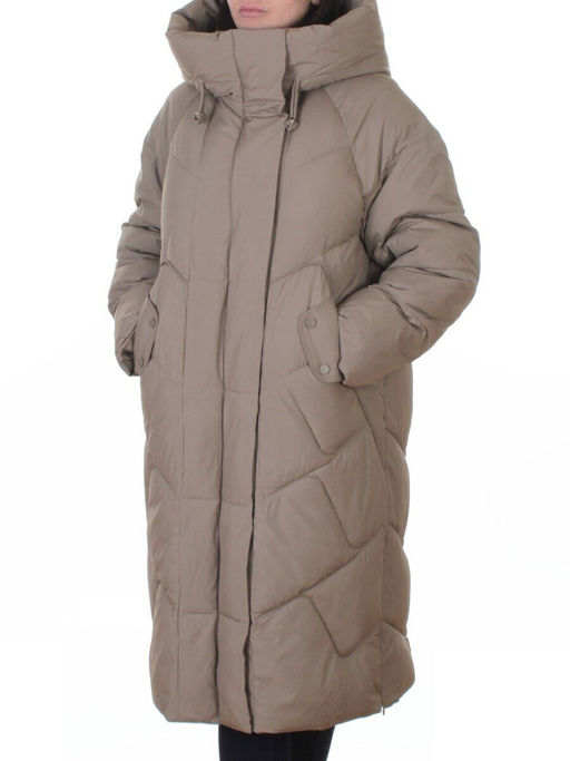 A621 BEIGE Пальто зимнее женское (200 гр. холлофайбер) - Fashion фото 5
