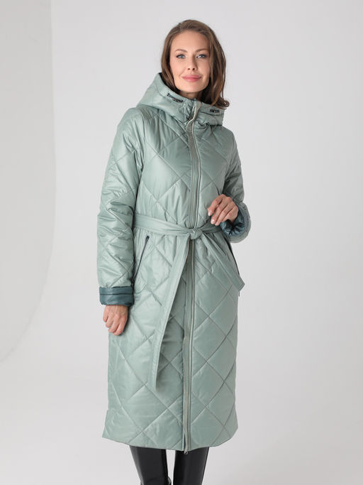 Еврозима! 24322 Пальто дем. зеленый - Dizzyway фото 4