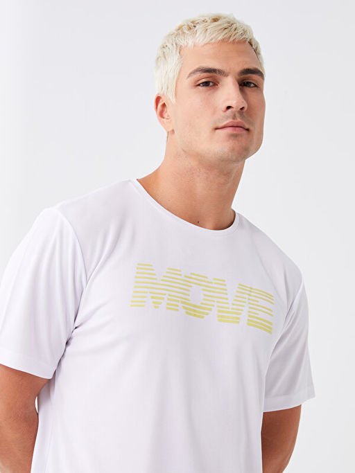 Bisiklet Yaka K?sa Kollu Bask?l? Erkek Ti??rt