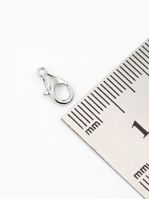 Замок-карабин, 12*7мм, набор 55 шт, цвет серебро