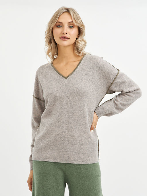 пуловер женский с контрастными элементами - Glenfield фото 5