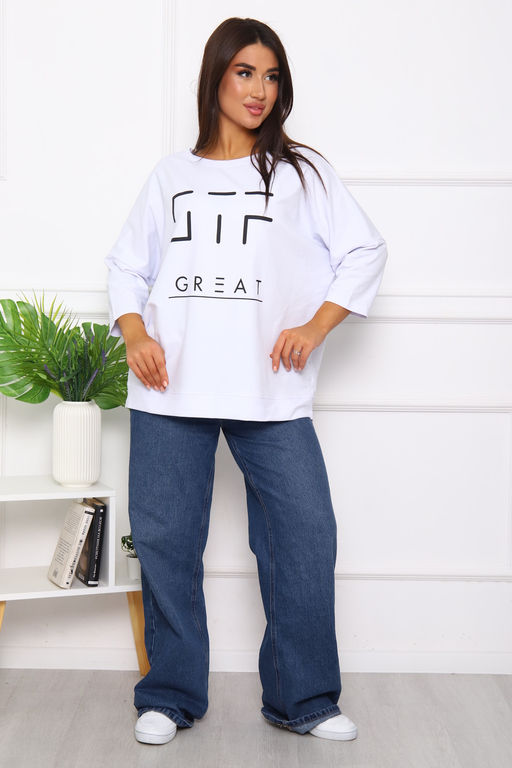 Свитшот 375702 оверсайз трикотажный