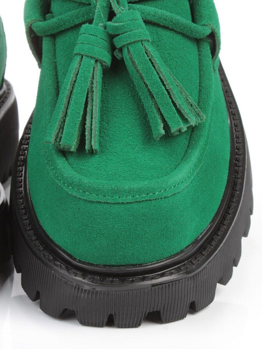 03-5929-3 GREEN Лоферы женские (натуральная замша) - No name фото 13
