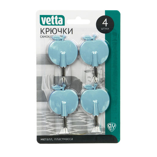 Набор крючков самоклеющихся на блистере 4 шт. WF-005, 440-037