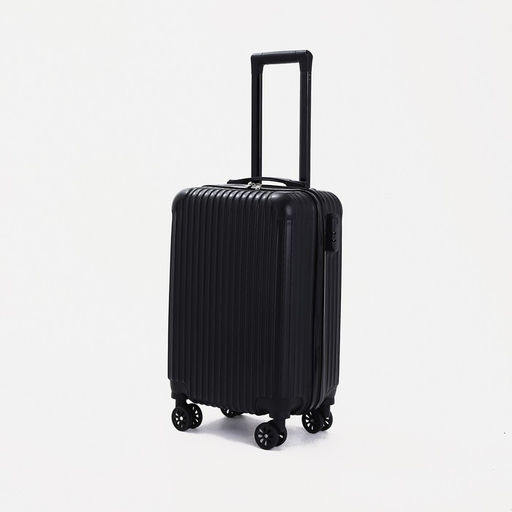 Чемодан малый 20, отдел на молнии, кодовый замок, цвет чёрный - Simaland фото 3