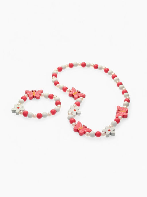 Набор детских украшений Выбражулька «Бабочки и цветы», 2 предмета: бусы, браслет, разноцветный