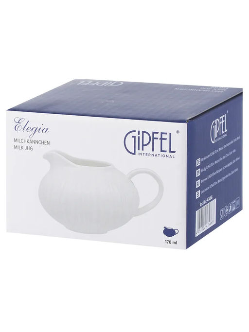 43466 GIPFEL Молочник ELEGIA 170 мл. Материал: костяной фарфор. Цвет: белый.