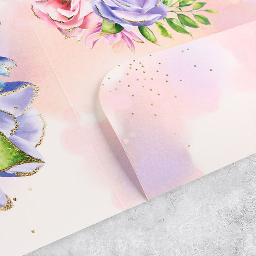 Цена за 5 шт. Открытка С Днём Рождения, цветы, 19 29 см - Дарите счастье фото 3