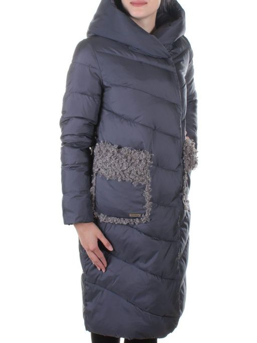 8115 GRAY/PURPLE Пальто зимнее женское Jarius