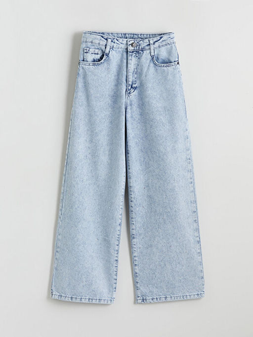 Wideleg Ta?l? K?z ?ocuk Jean Pantolon