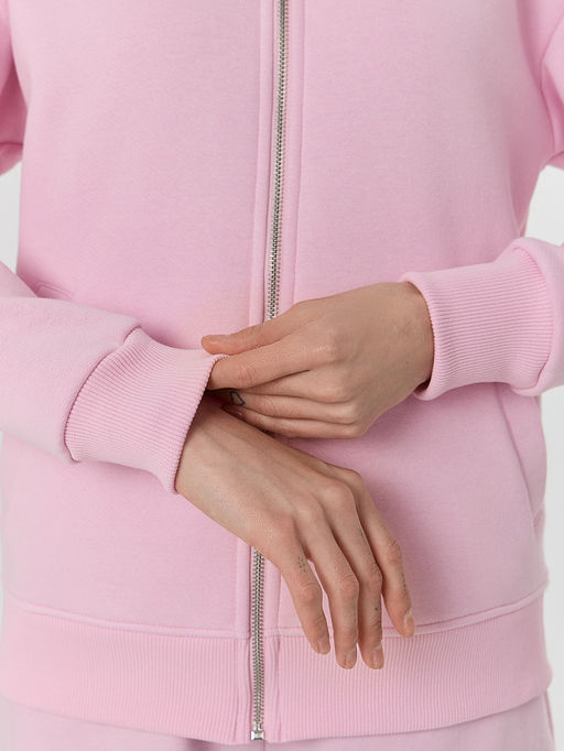 Толстовка женская розовая на молнии