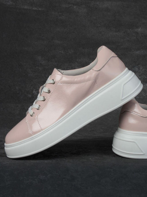 05-PDD215-5 LT. PINK Кроссовки женские (натуральная кожа)