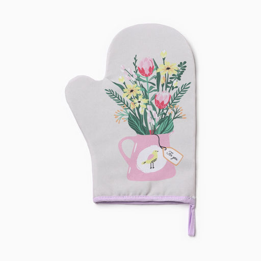 Варежка-прихватка Доляна Букет 20х28 см, 35% хл, 65% пэ, ватин 250 г/м2  фото 2