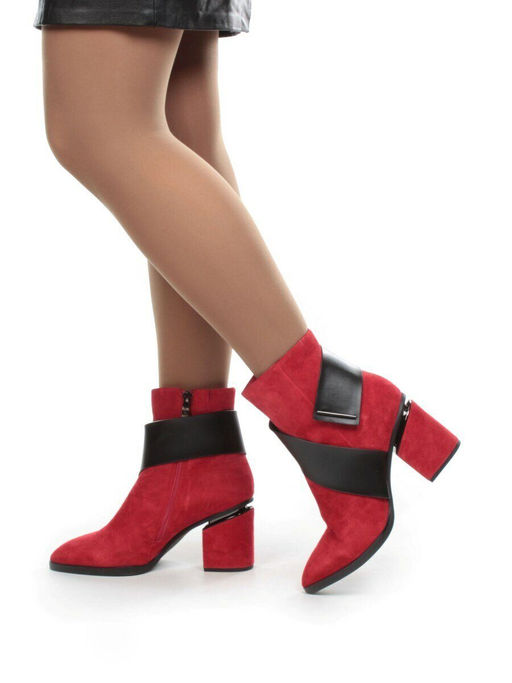 04-A331W-766VB RED Ботинки зимние женские (натуральная замша, натуральный мех) - Фабричный китай фото 3