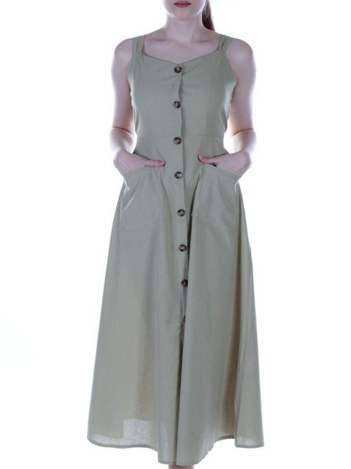 831 KHAKI Платье длинное летнее Fashion