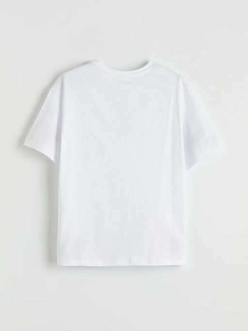 Bisiklet Yaka Penguen Bask?l? K?z ?ocuk Ti??rt