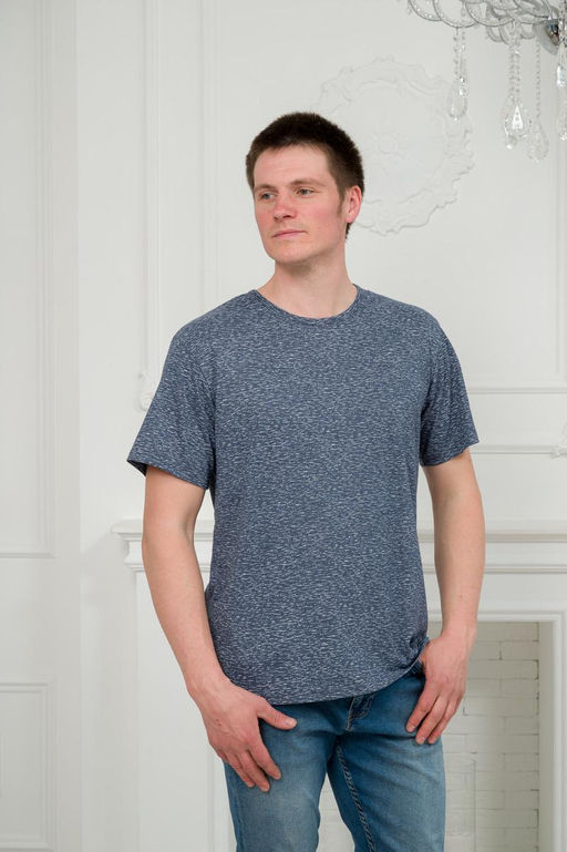 Футболка мужская из кулирки индиго - Амадэль фото 2