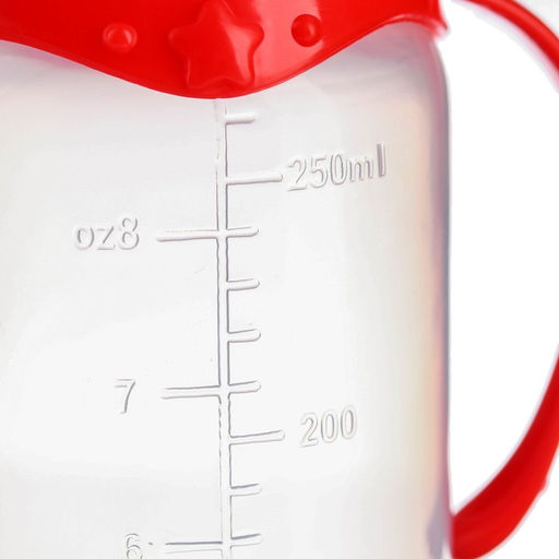 Бутылочка для кормления M&B, классическое горло, с ручками, от 3 мес., 250 мл., цилиндр, МИКС