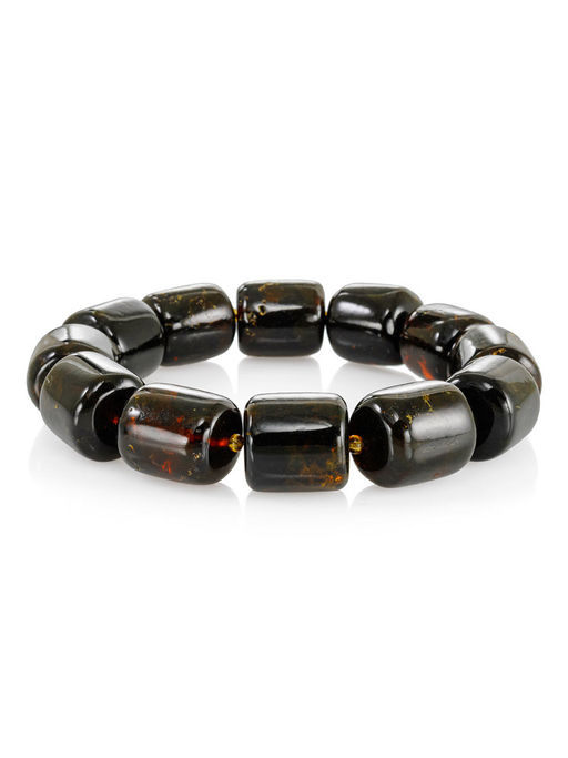 Эффектный браслет из натурального формованного балтийского янтаря