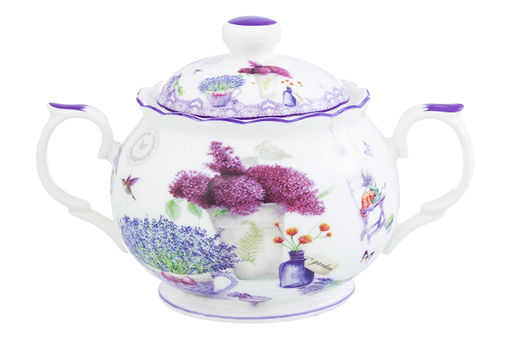 Сахарница 350 мл 16,5*11*10,5 см Лаванда NEW BONE CHINA