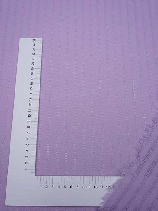 Фактурный хлопок Мережка-полоска цв.Лавандовый, ш.1.45м, батист, хлопок-100%, 100гр/м.кв - Купава фото 4