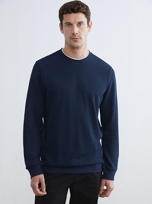 Bisiklet Yaka Erkek Sweatshirt