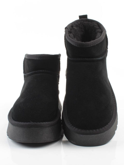 04-PF8520-1 BLACK Угги женские (натуральная замша, 100% шерсть)