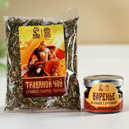 Набор Богатырского здоровья: чай травяной 20 г., варенье из сосновых шишек с брусникой 30 г., сироп 100 мл. - Доброе здоровье фото 3