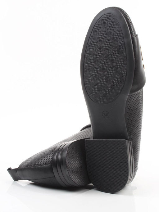 06-M47-56 BLACK Туфли женские на широкую ногу (натуральная кожа)