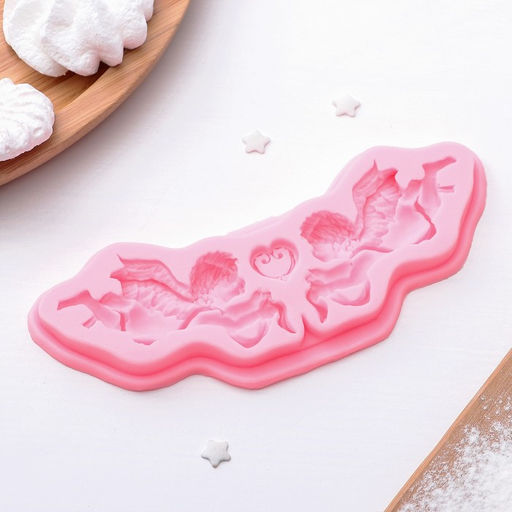 Молд для заливки Доляна Ангелы, силикон, 16?5.5?1 см, розовый